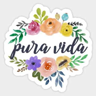 Pura Vida Top and Bottom Flowers Sticker